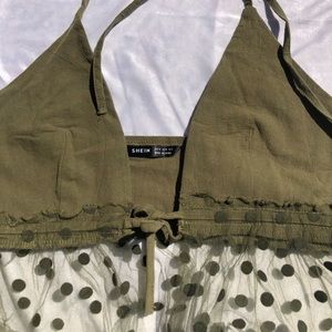 Green Shein crop top